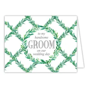 Wedding Greenery-Groom Bridal Greeting Card