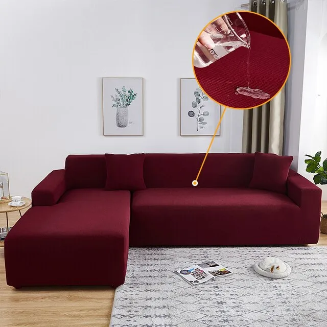 Wine Red Waterproof Sofa Cover