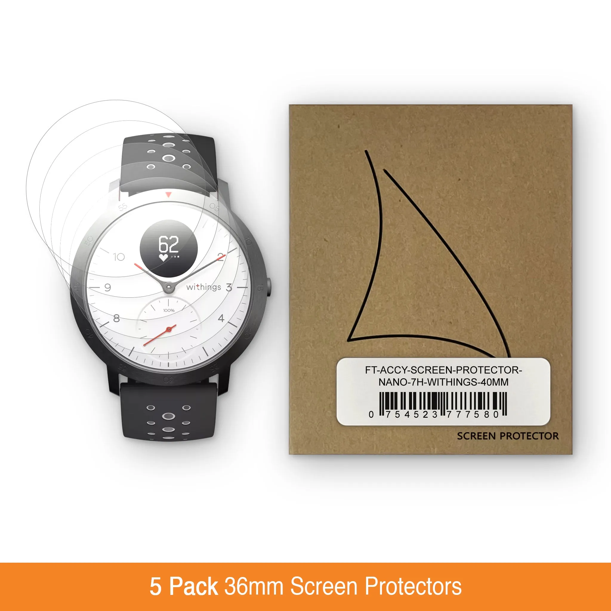 Withings Steel & Steel HR 7H Nano Screen Protector - 5 Pack